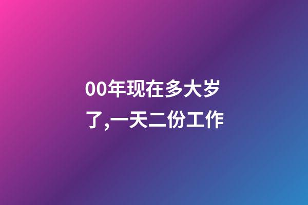 00年现在多大岁了,一天二份工作-第1张-观点-玄机派