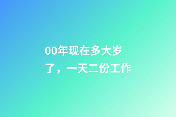 00年现在多大岁了，一天二份工作-第1张-观点-玄机派