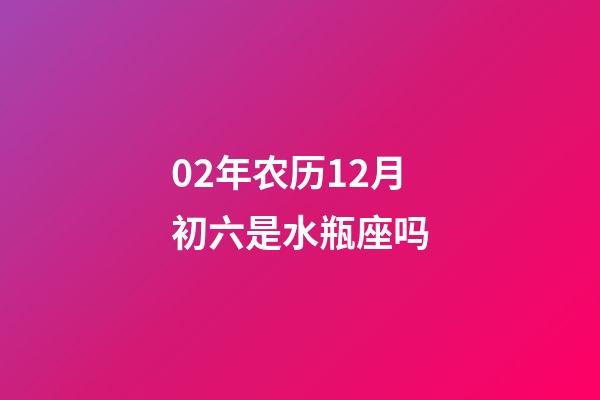 02年农历12月初六是水瓶座吗-第1张-星座运势-玄机派