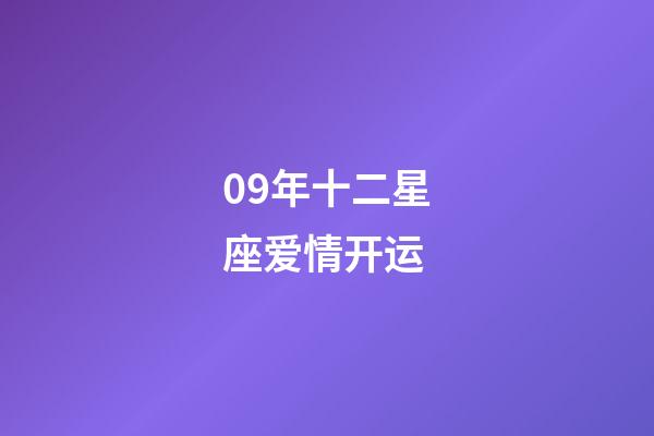 09年十二星座爱情开运-第1张-星座运势-玄机派