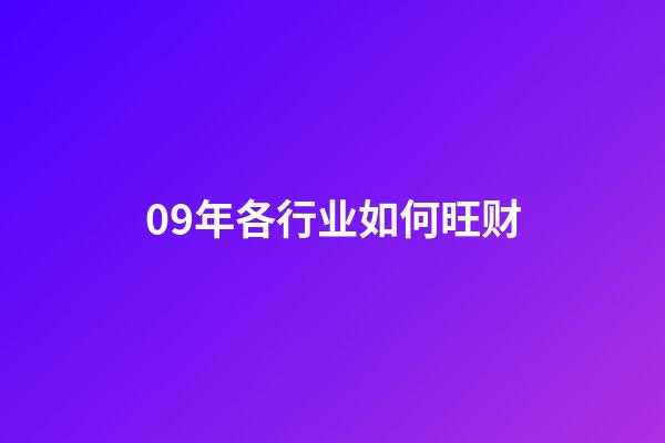 09年各行业如何旺财