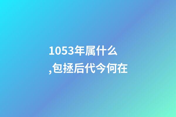 1053年属什么,包拯后代今何在-第1张-观点-玄机派
