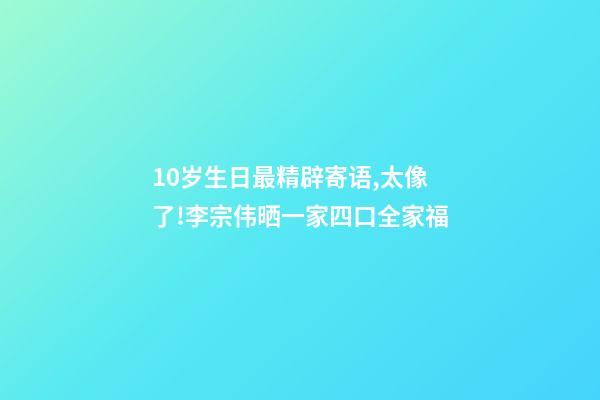 10岁生日最精辟寄语,太像了!李宗伟晒一家四口全家福-第1张-观点-玄机派