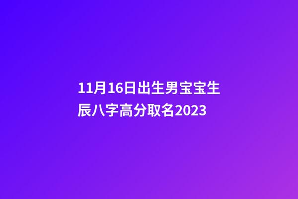 11月16日出生男宝宝生辰八字高分取名2023