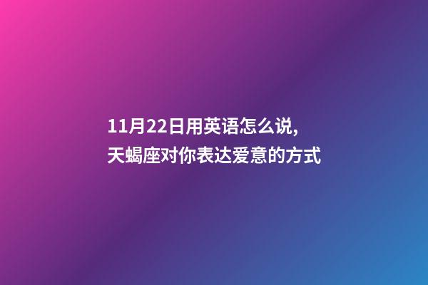 11月22日用英语怎么说,天蝎座对你表达爱意的方式-第1张-观点-玄机派