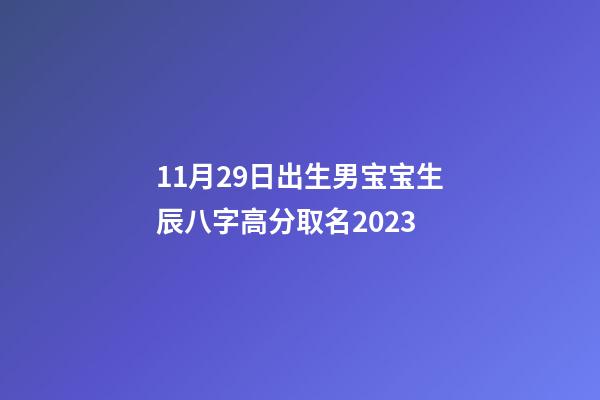11月29日出生男宝宝生辰八字高分取名2023