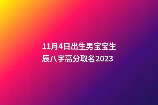 11月4日出生男宝宝生辰八字高分取名2023