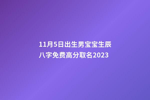 11月5日出生男宝宝生辰八字免费高分取名2023