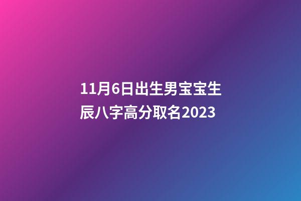 11月6日出生男宝宝生辰八字高分取名2023