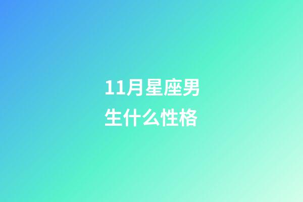 11月星座男生什么性格-第1张-星座运势-玄机派