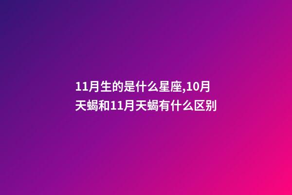 11月生的是什么星座,10月天蝎和11月天蝎有什么区别-第1张-观点-玄机派