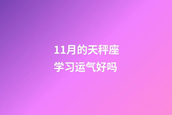 11月的天秤座学习运气好吗-第1张-星座运势-玄机派