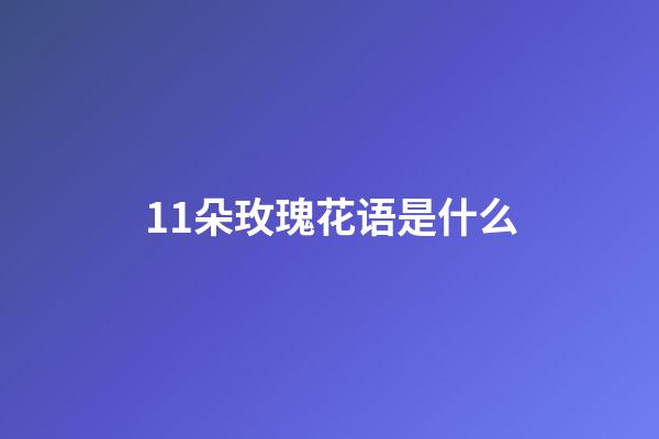 11朵玫瑰花语是什么