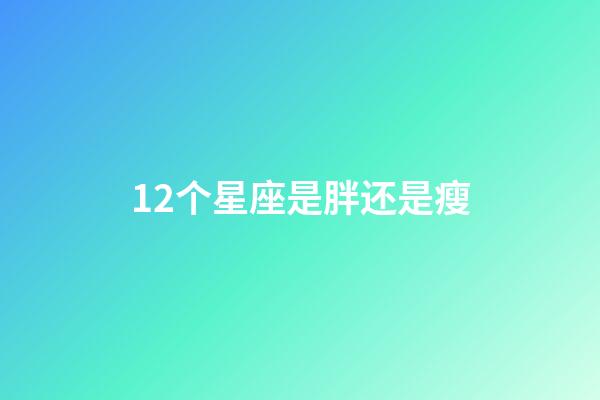 12个星座是胖还是瘦-第1张-星座运势-玄机派