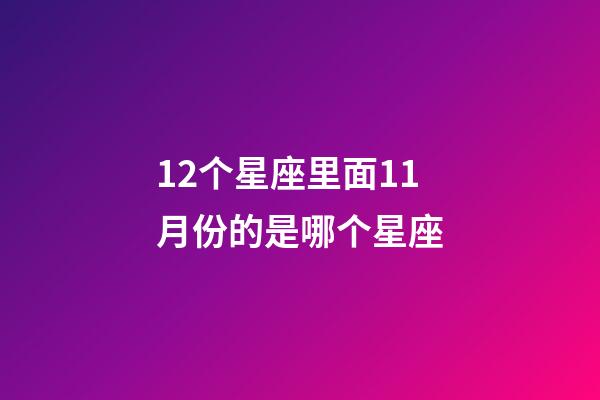 12个星座里面11月份的是哪个星座-第1张-星座运势-玄机派