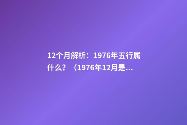 12个月解析：1976年五行属什么？（1976年12月是什么命五行属什么）