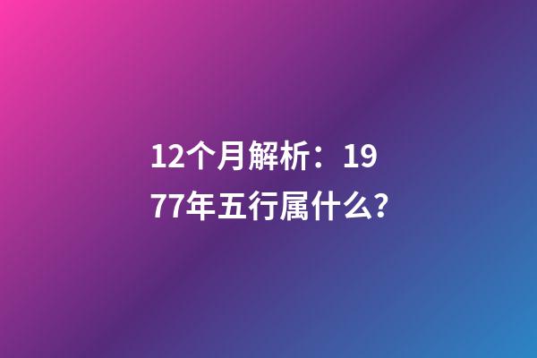 12个月解析：1977年五行属什么？