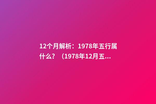 12个月解析：1978年五行属什么？（1978年12月五行属于什么）