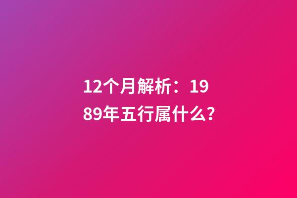 12个月解析：1989年五行属什么？