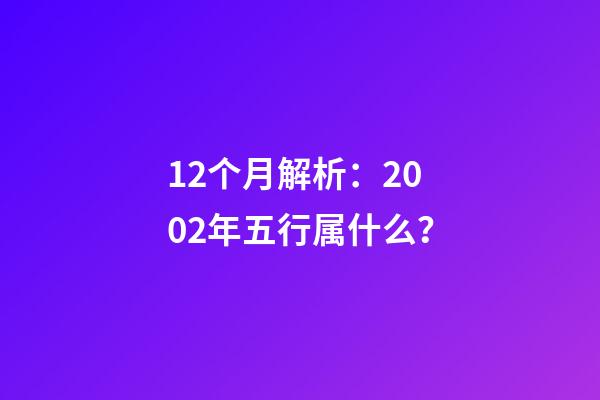 12个月解析：2002年五行属什么？