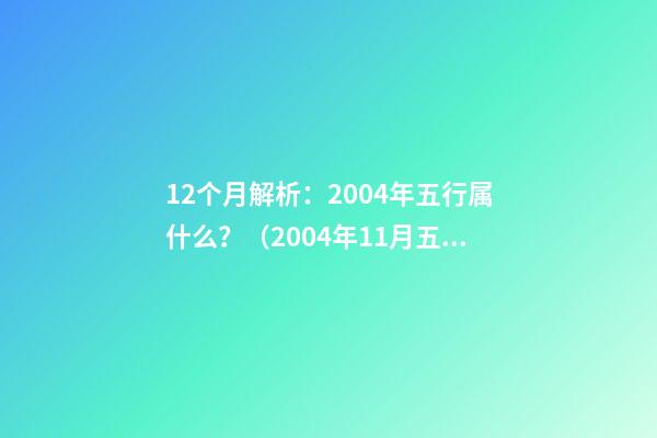 12个月解析：2004年五行属什么？（2004年11月五行属什么）