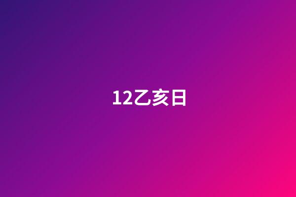 12.乙亥日