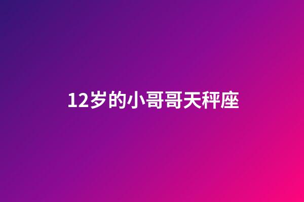 12岁的小哥哥天秤座-第1张-星座运势-玄机派