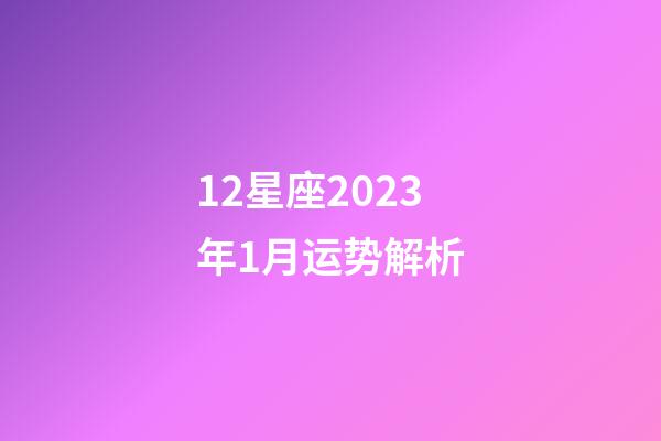 12星座2023年1月运势解析-第1张-星座运势-玄机派