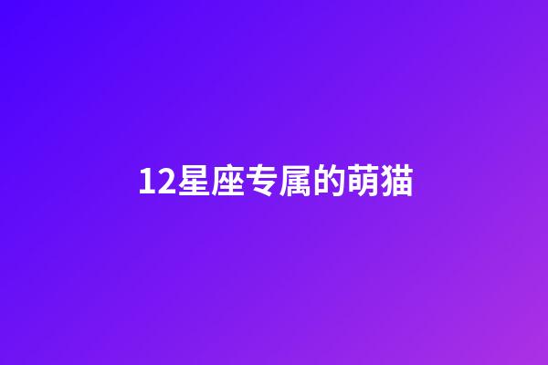 12星座专属的萌猫-第1张-星座运势-玄机派
