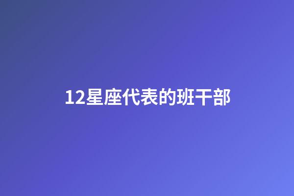 12星座代表的班干部
