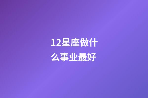 12星座做什么事业最好-第1张-星座运势-玄机派
