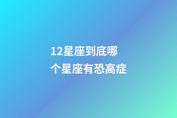 12星座到底哪个星座有恐高症-第1张-星座运势-玄机派