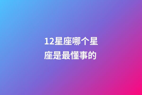 12星座哪个星座是最懂事的-第1张-星座运势-玄机派