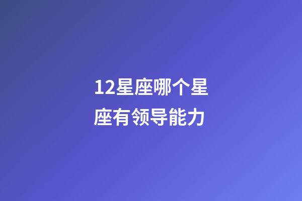 12星座哪个星座有领导能力-第1张-星座运势-玄机派