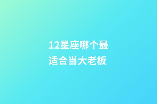 12星座哪个最适合当大老板-第1张-星座运势-玄机派