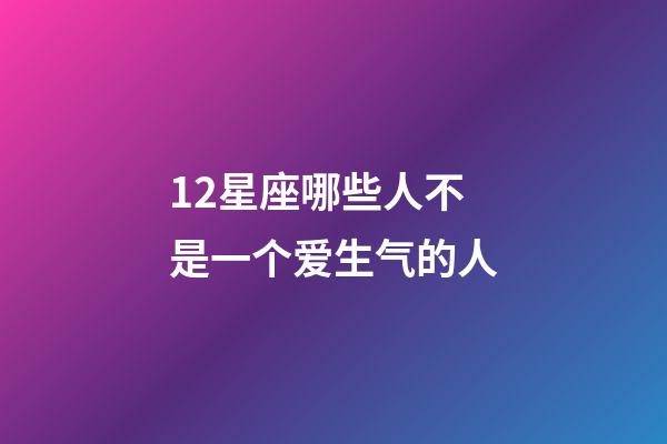 12星座哪些人不是一个爱生气的人-第1张-星座运势-玄机派