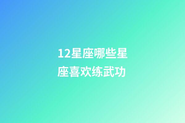 12星座哪些星座喜欢练武功-第1张-星座运势-玄机派