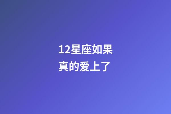 12星座如果真的爱上了-第1张-星座运势-玄机派
