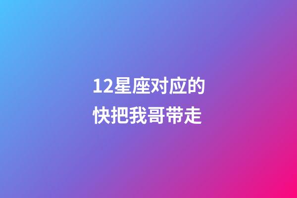 12星座对应的快把我哥带走-第1张-星座运势-玄机派