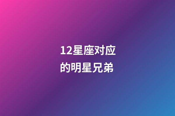 12星座对应的明星兄弟-第1张-星座运势-玄机派