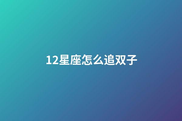 12星座怎么追双子-第1张-星座运势-玄机派