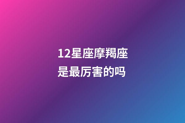 12星座摩羯座是最厉害的吗-第1张-星座运势-玄机派