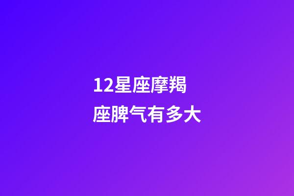 12星座摩羯座脾气有多大-第1张-星座运势-玄机派