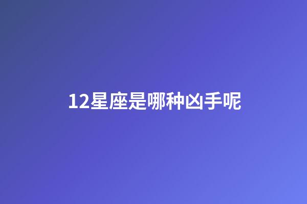 12星座是哪种凶手呢