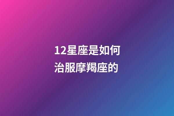 12星座是如何治服摩羯座的-第1张-星座运势-玄机派