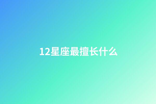 12星座最擅长什么-第1张-星座运势-玄机派