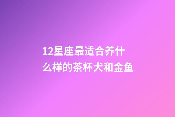 12星座最适合养什么样的茶杯犬和金鱼-第1张-星座运势-玄机派