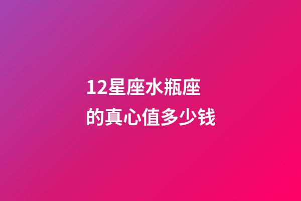 12星座水瓶座的真心值多少钱-第1张-星座运势-玄机派