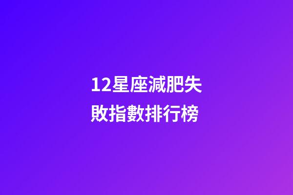 12星座減肥失敗指數排行榜-第1张-星座运势-玄机派