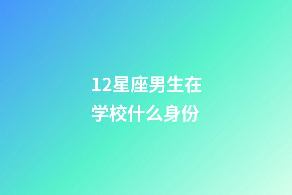 12星座男生在学校什么身份-第1张-星座运势-玄机派